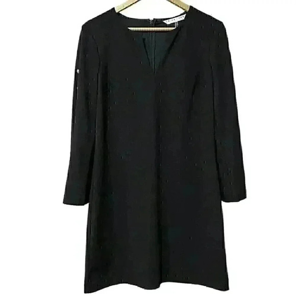 Trina Turk Nalin Studded Sleeve Shift Dress 4 Black Formal Event Minimalist NWT - Picture 3 of 10